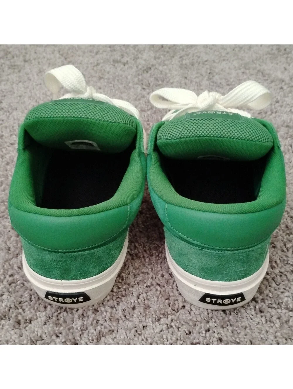 STRAYE Logan Flame Green Suede Skate Shoes